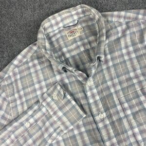 Faherty Shirt Large White Plaid Long Sleeve Button Up Stretch MWF2003 Men's